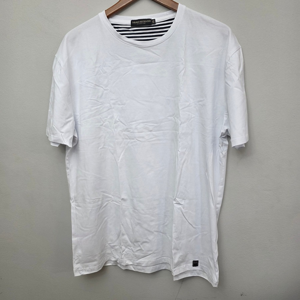 Tailored Recreation Premium Mens White Short Sleeve T-Shirt XXL Cotton Stretch